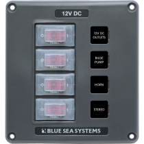 Blue Sea Water-Resistant 12V 4 Circuit Breaker Switch Panel