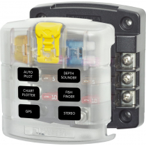 Blue Sea 5028 6-Gang Fuse Block ST ATO/ATC with Cover