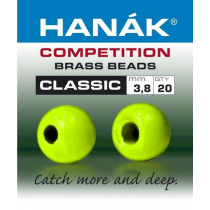 HANAK Competition CLASSIC FLOU Brass Beads Qty 10 Chartreuse