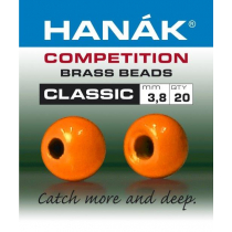 HANAK Competition CLASSIC FLOU Brass Beads Qty 10 Orange