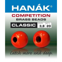 HANAK Competition CLASSIC FLOU Brass Beads Qty 10 Red