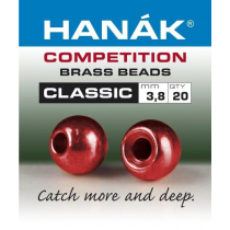 HANAK Competition CLASSIC METALLIC Brass Beads Qty 10 Metallic Red