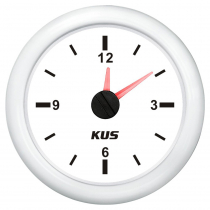 KUS Boat Clock Gauge White