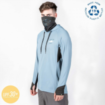 Desolve Fish Face UPF30+ Hoodie Stone Blue