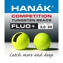 HANAK Competition FLUO+ Tungsten Beads Qty 20 Chartreuse