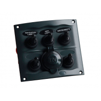 BEP Marine 900-5WPS 5-Way Switch Panel with Waterproof Socket