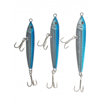 Blue Silver Micro Jig with Twin Treble Hooks