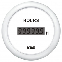 KUS Digital Hourmeter Gauge White