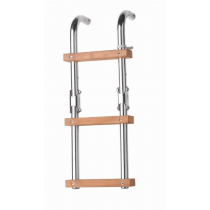 V-Quipment Stainless Steel Boarding Ladder with 3 Teak Steps