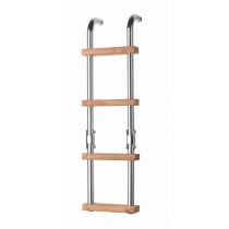 V-Quipment Stainless Steel Boarding Ladder with 4 Teak Steps