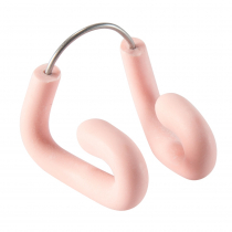 Nabaiji Adjustable Stainless Steel-Latex Swimming Nose Clip Fluo Pale Peach
