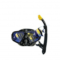 Land & Sea Sports Black Mirror Mask and Snorkel Set Black