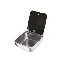 CAN Rectangular Sink with Tap and Glass Lid