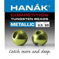 HANAK Competition METALLIC+ Tungsten Beads Olive Qty 20