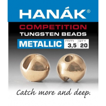 HANAK Competition METALLIC+ Tungsten Beads Rouge Gold Qty 20
