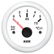 KUS Oil Pressure Gauge 0-5bar White