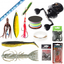 PENN Squall 400 Saltist-X Hi-Performance Lure and Softbait Value Package 6ft PE3-4 1pc