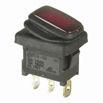 IP65 SPST Illuminated Mini Rocker Switch 16A 12VDC