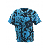 Ridgeline Heartland Fleece V-Neck Mens T-Shirt Blue Camo XS