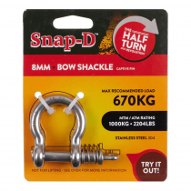 Snap-D 304 Stainless Steel Bow Shackle 8mm 670kg