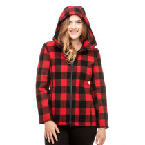 Swanndri Womens Seattle Hoodie Red/Black Check 10