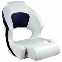Springfield Deluxe Sport Flip-Up Boat Seat White/Navy Blue