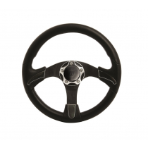 VETUS Noctis Steering Wheel Black with Chrome Inserts 350mm