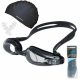 Mirage SA201 Power Adult Goggles Swim Cap and Earplugs Swim Pack Black