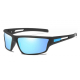 Pacific Polarised Leeb Sunglasses Satin Black Frame Blue Mirror Lens