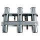 Polished Stainless Triple Rod Holder with Tool Storage