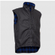 Styx Mill Oilskin Blue Check Wool Lined Province Vest Black