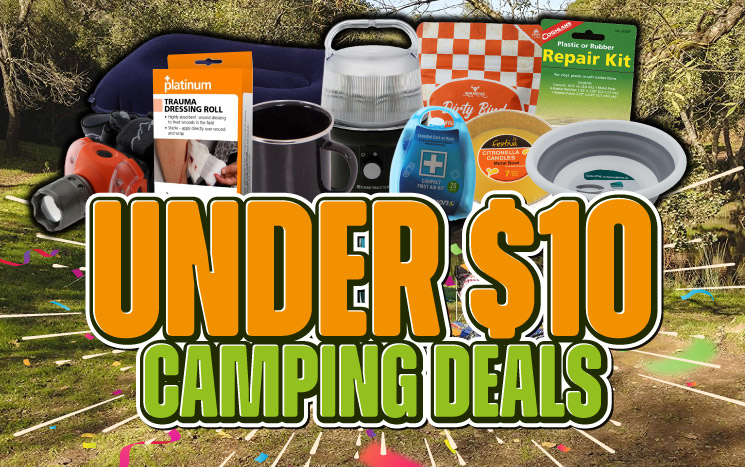 Under $10 Camping Deals Banner