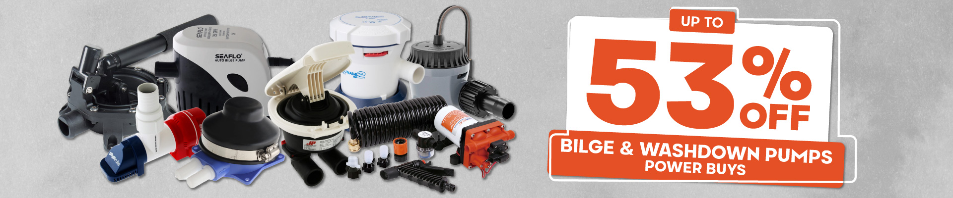 Bilge and Washdown Pumps Power Buys Banner