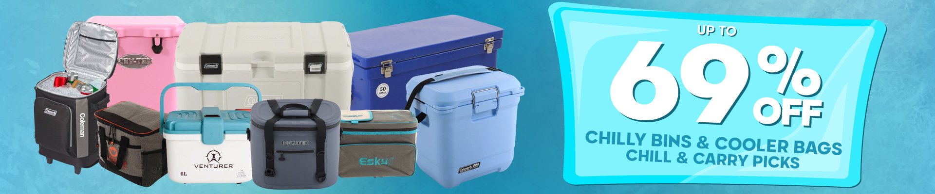 Chilly Bins & Cooler Bags Chill & Carry Picks Banner