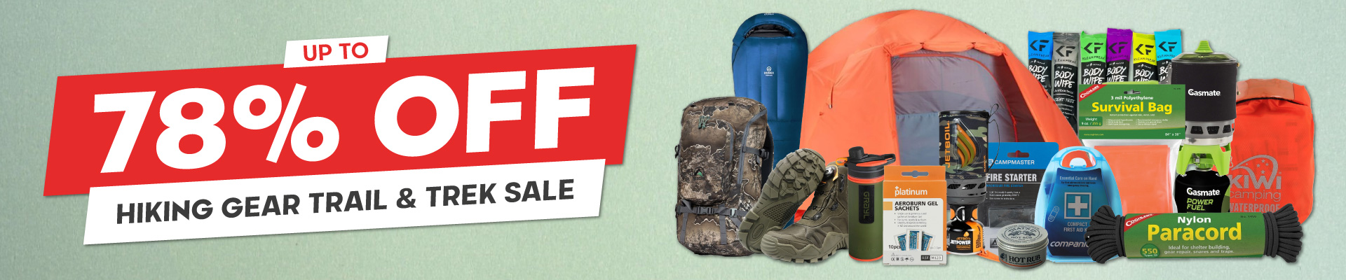 Hiking Gear Trail & Trek Sale Banner
