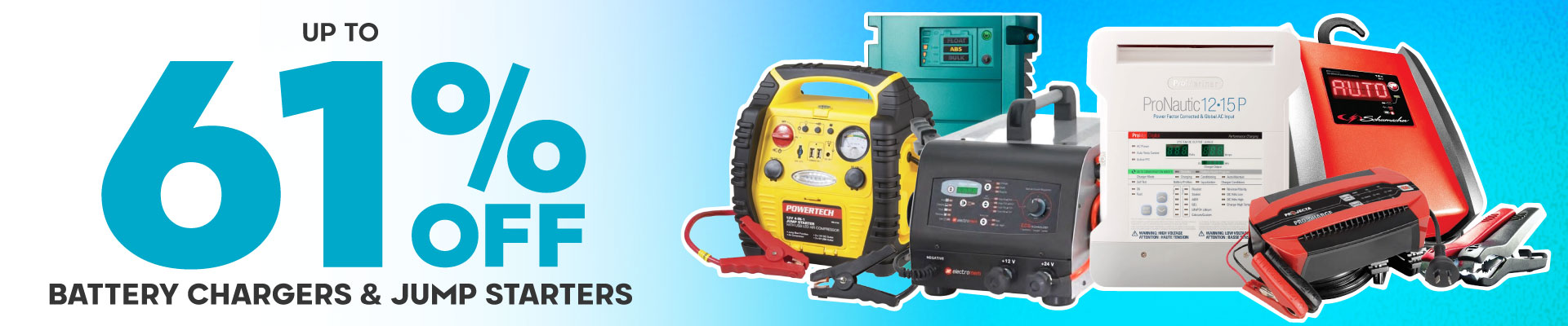 Battery Chargers & Jump Starters Banner
