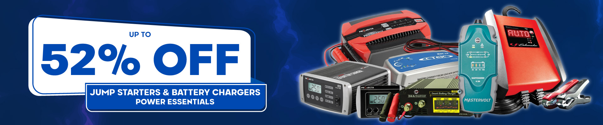 Jump Starters & Battery Chargers Power Essentials Banner