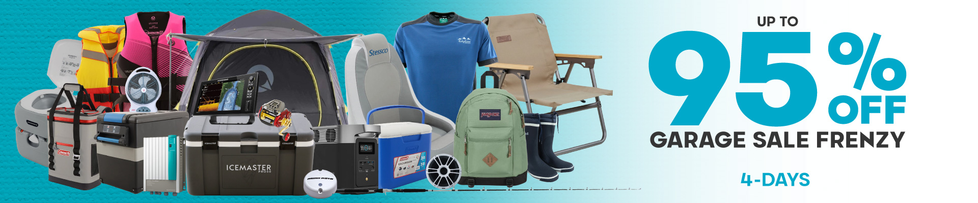 Up to 95% off on massive range of selected products! Banner