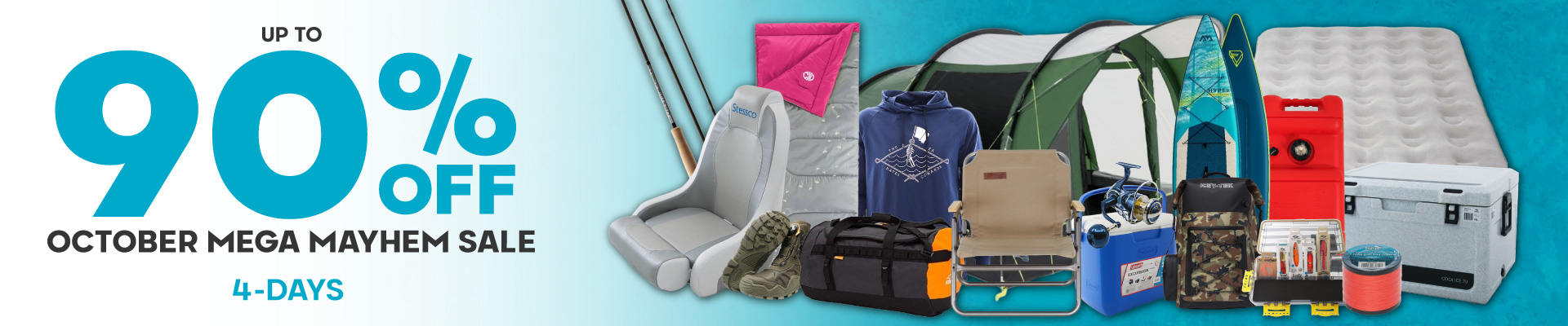 Up to 90% off on massive range of selected products! Banner
