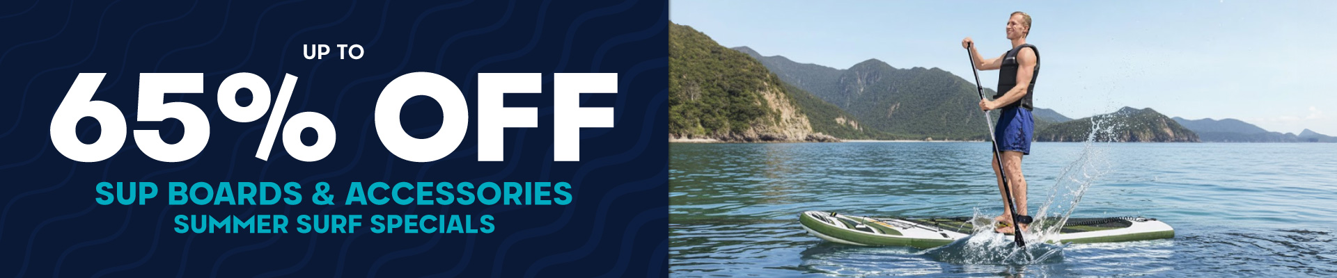 SUP Boards & Accessories Summer Surf Specials Banner