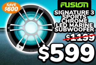 Fusion Signature 3 Sports Chrome LED Marine Subwoofer 12in 1400W