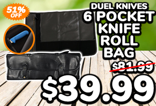 Duel Knives 6 Pocket Knife Roll Bag
