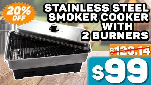 Stainless Steel Smoker Cooker with 2 Burners