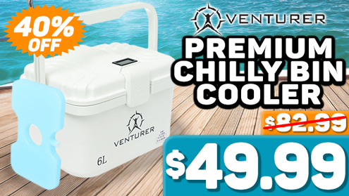 Venturer 6-Pack Premium Chilly Bin Cooler with Ice Pack and Thermometer 6L White