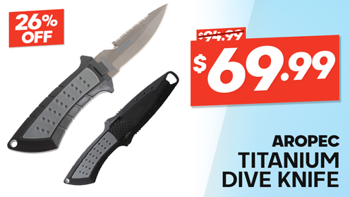 Aropec Titanium BC Dive Knife with Sheath 16cm