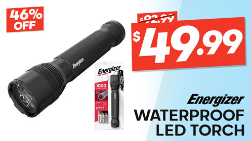 Energizer High-Powered Tactical Aluminium IPX7 Waterproof LED Torch 1000lm