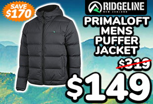 Ridgeline Crosscut PrimaLoft Mens Down Puffer Jacket Lead