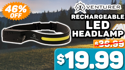 Venturer Motion Sensor Rechargeable LED Headlamp / Worklight 350LM
