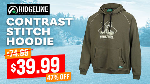 Ridgeline Contrast Stitch 300gsm Fleece Hoodie Forest
