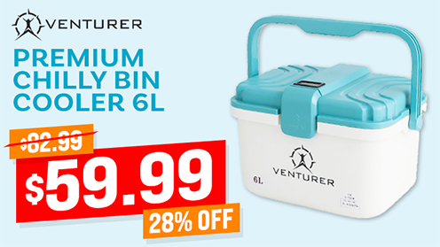 Venturer 6-Pack Premium Chilly Bin Cooler with Ice Pack and Thermometer 6L White/Green